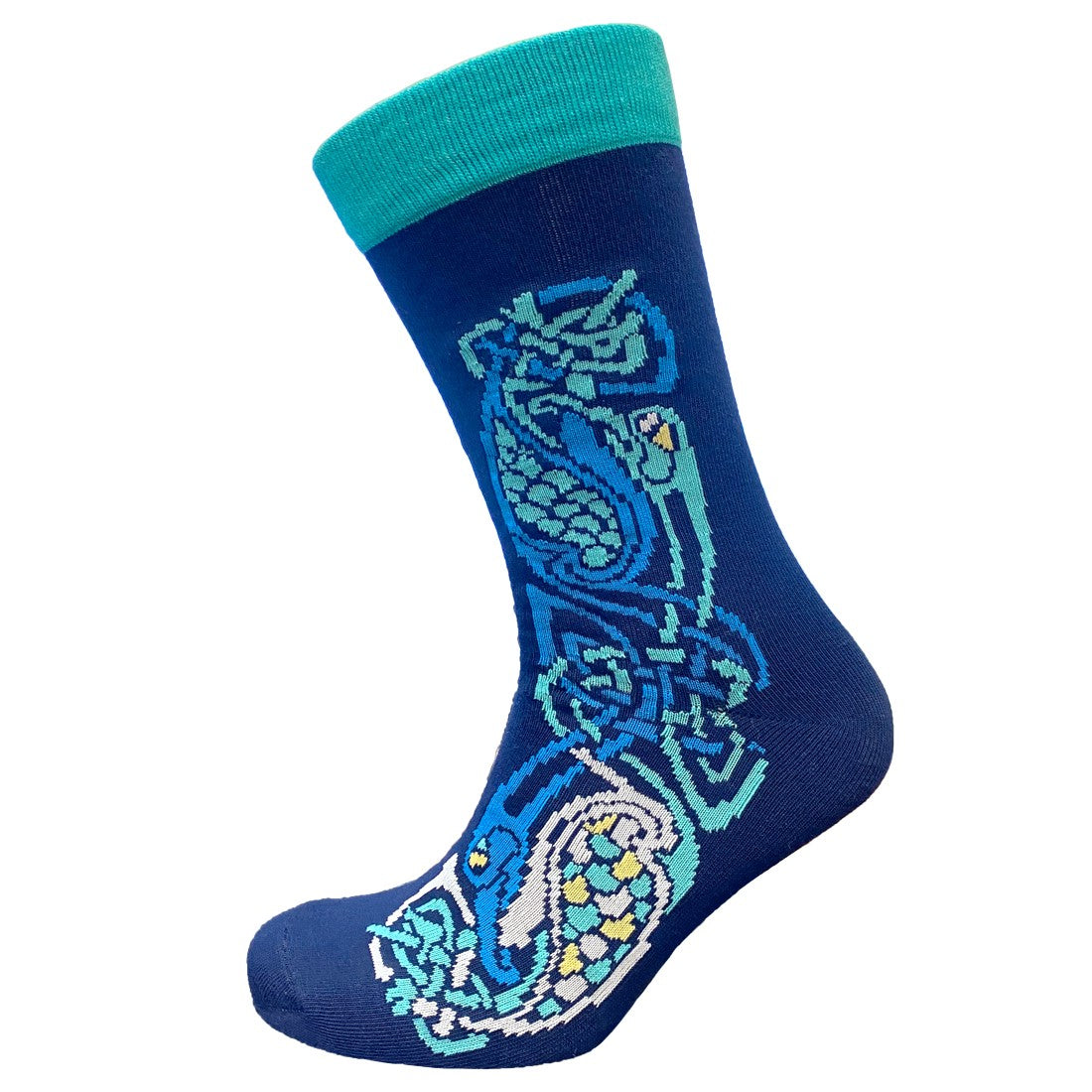 BK Celtic Men's Socks in Teal & Navy