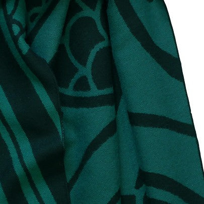 Book of Kells Celtic Reversible Scarf in Green & Black
