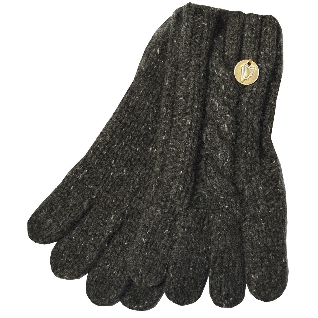 Charcoal Guinness Cable Rib knit Gloves