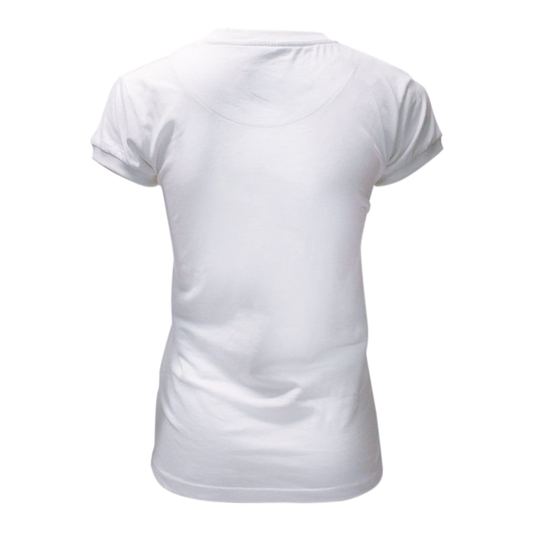 Coloured Shamrock Ladies V-Neck in White