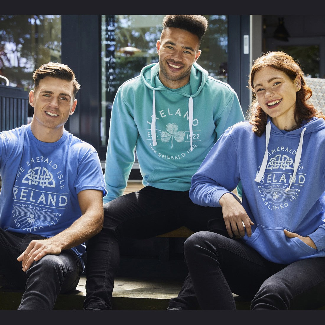 Ireland Est. 1922 Hoodie in Corn Blue