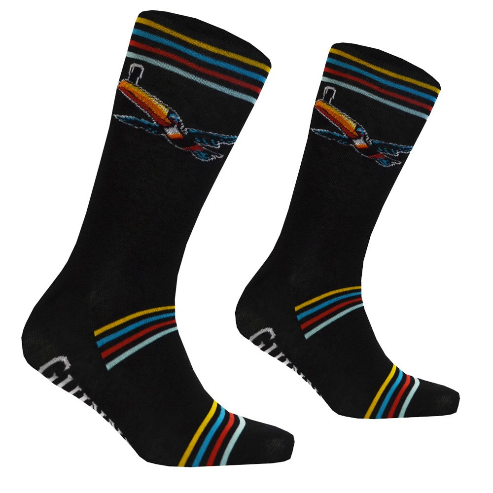 Guinness Flying Toucan Stripe Socks in Black