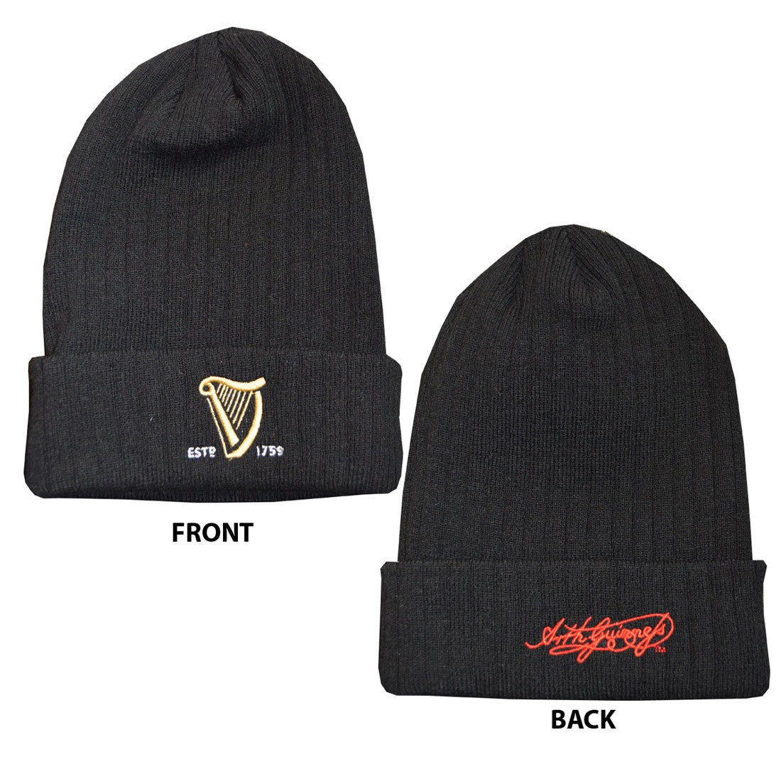 Guinness Ribbed Signature Knit Hat in Black
