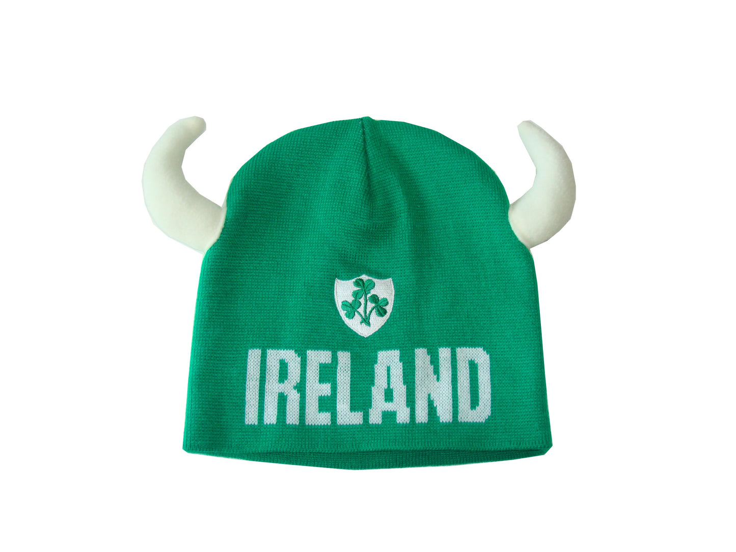 Ireland Knit Hat with Horns in Green