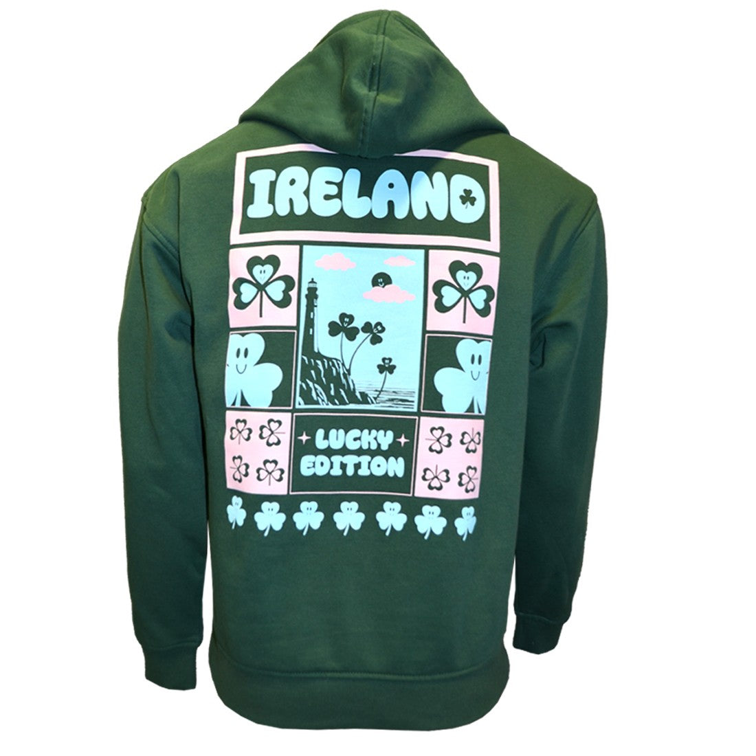 Ireland Shamrock Lucky Edition Hoodie in Bottle Green