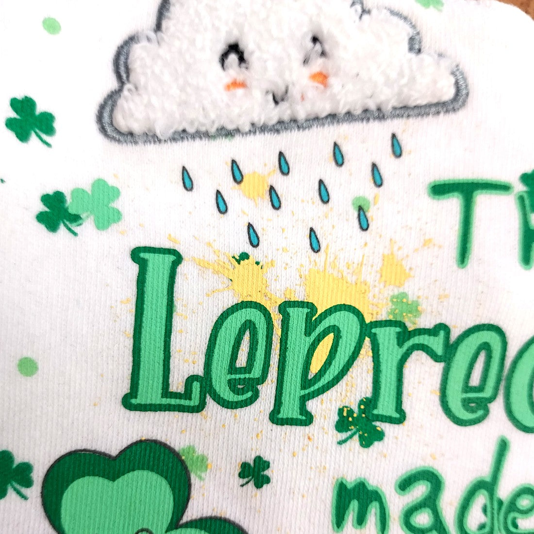 Leprechauns Bandana Bib in White