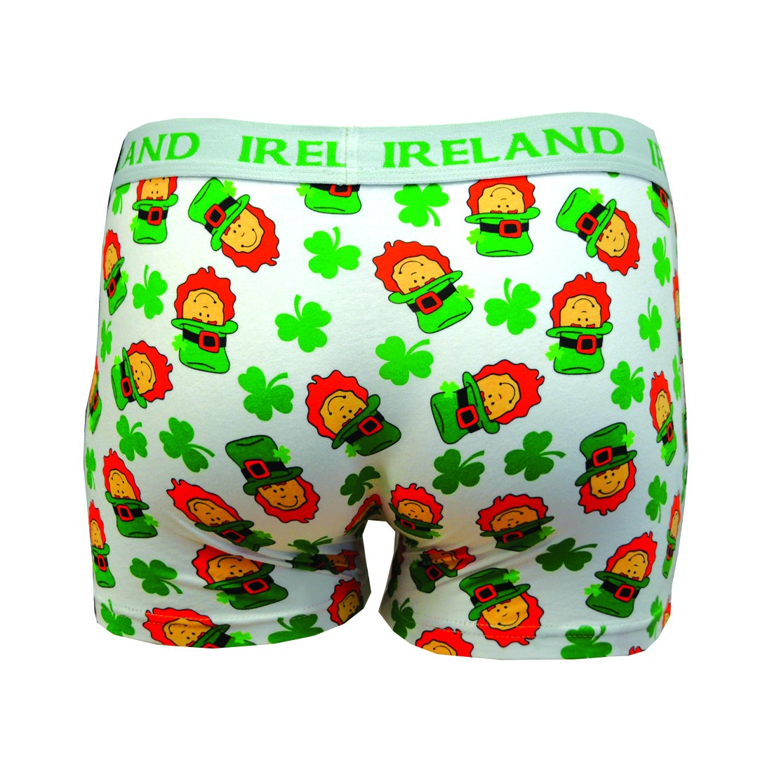 Nutty Fox Leprechaun & Shamrocks Boxer Short in White