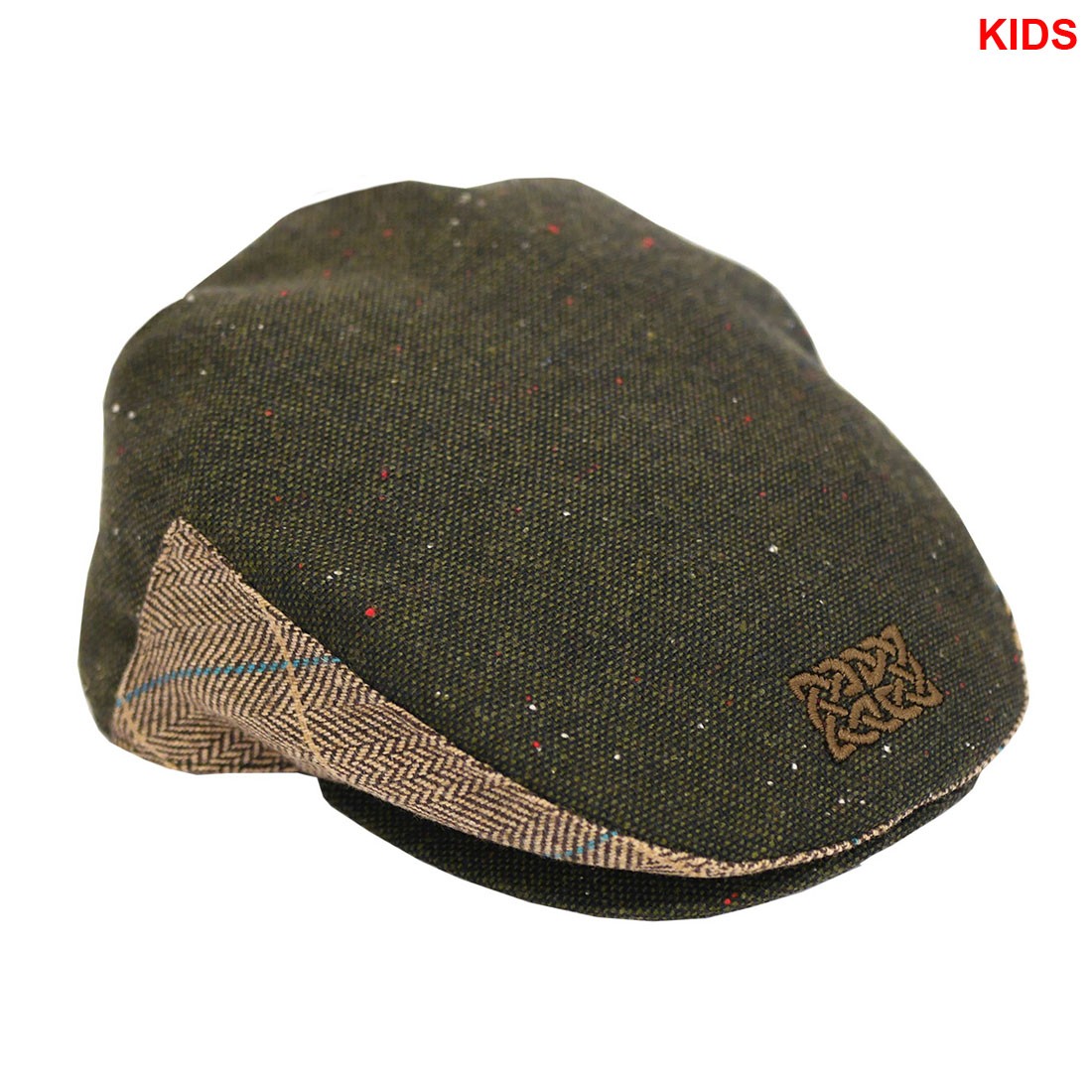 Patrick Francis Kids Green Tweed Celtic Knot Flat Cap