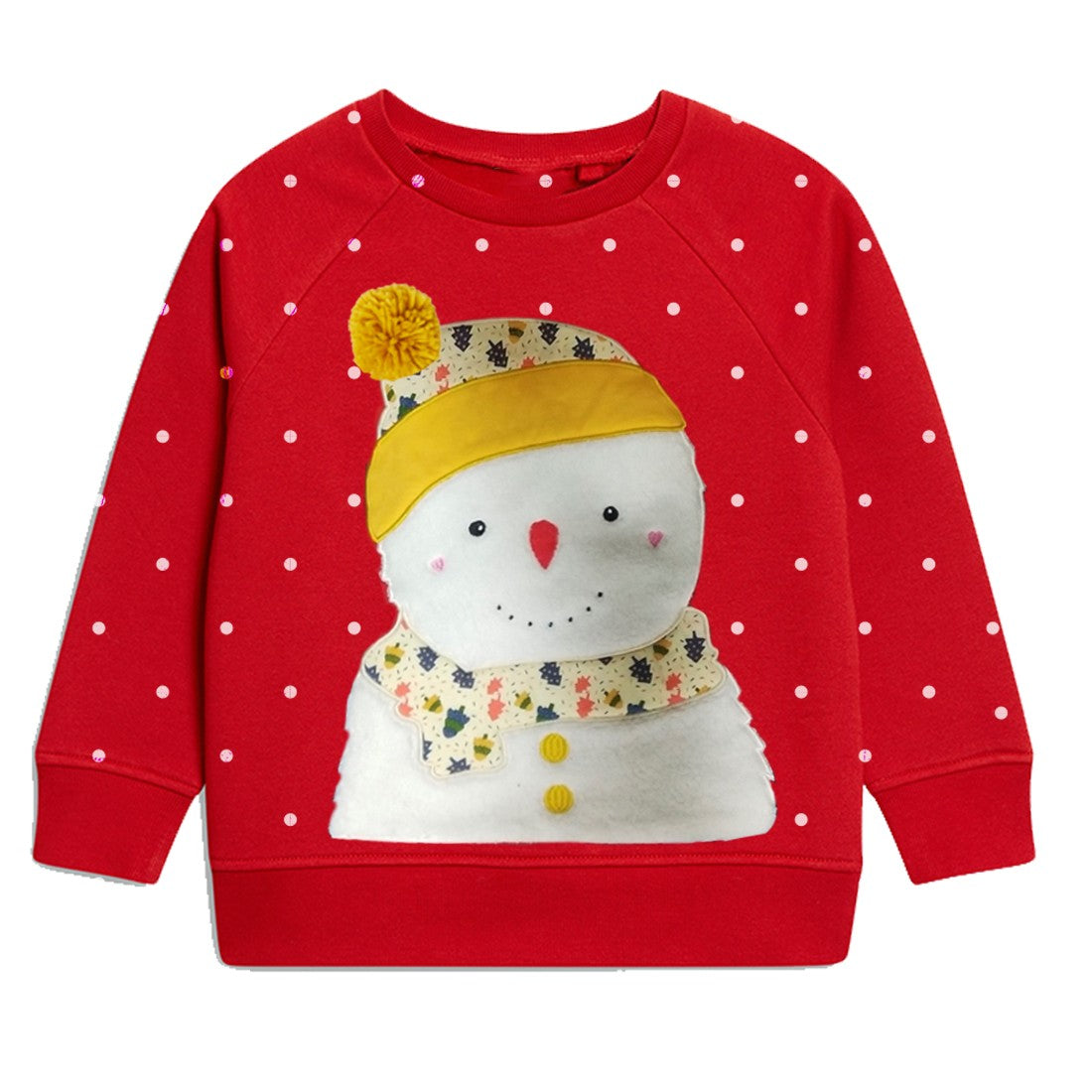 Red Snowman Bobble Kids Sweatshirt