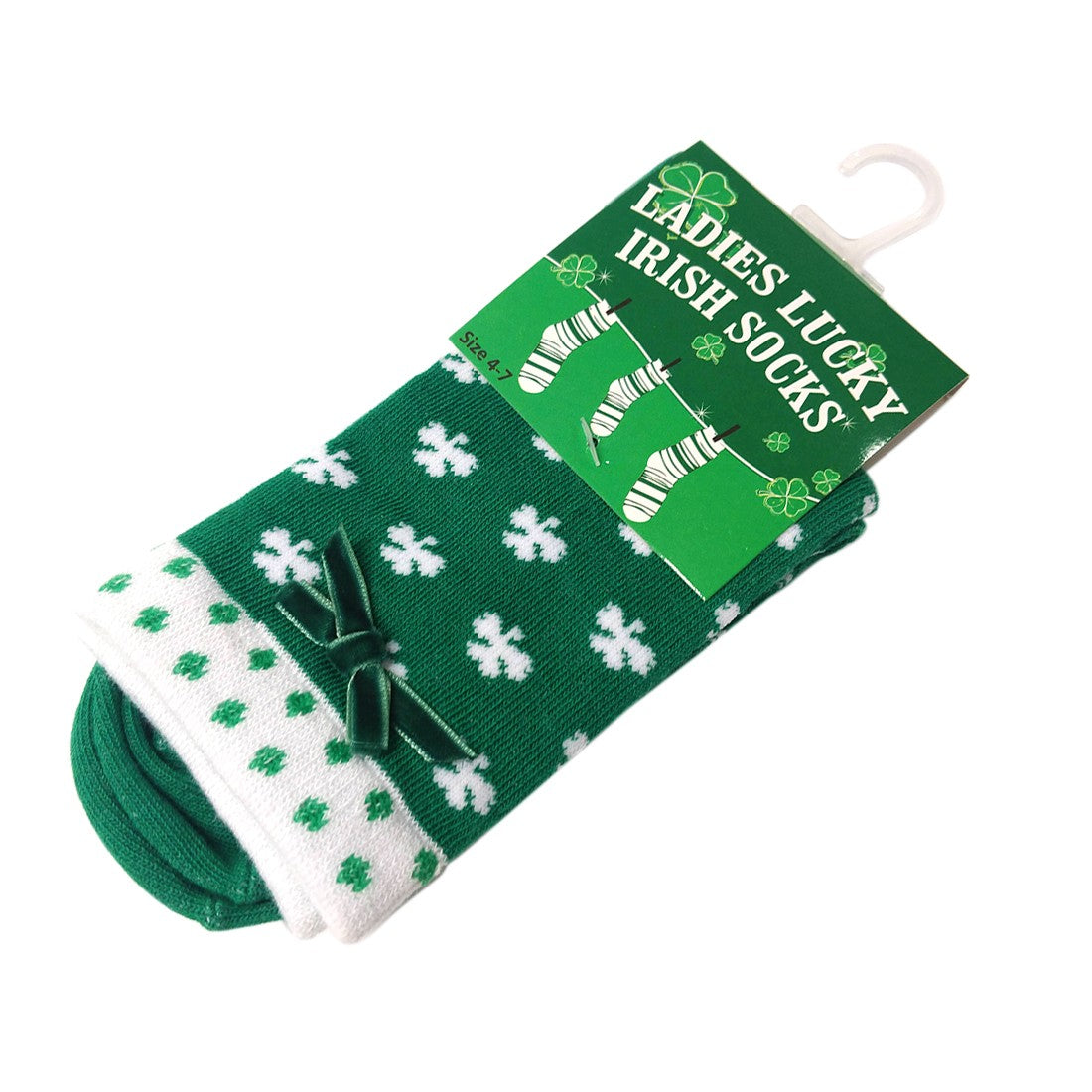 Shamrock All Over Ankle Sock in Green