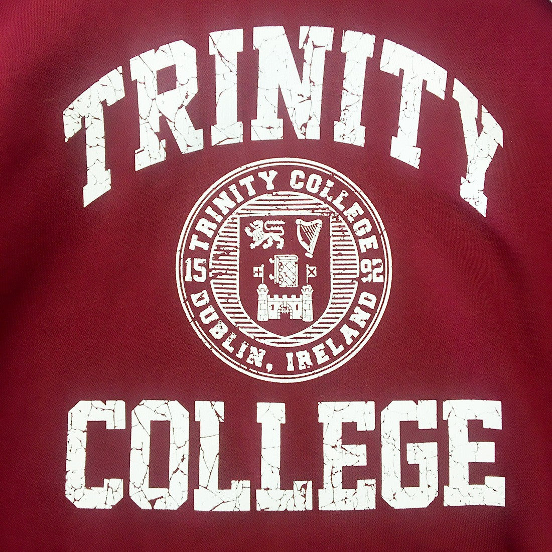 Trinity College Dublin Burgundy/ White Crest Hoodie