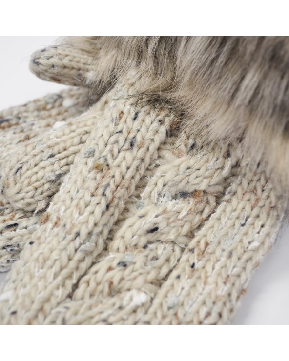 Patrick Francis Adults Oatmeal Speckled Wool Mittens