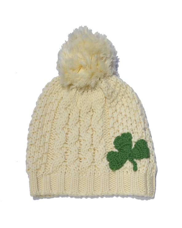 Patrick Francis Ireland Cream Shamrock Kids Knit Hat