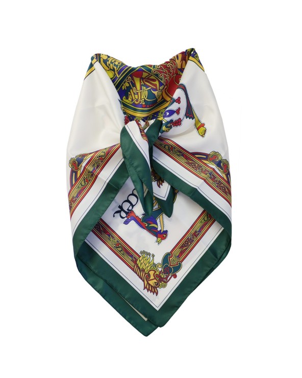 Book of Kells Bottle Green/Red/ Purple Square Signature Scarf