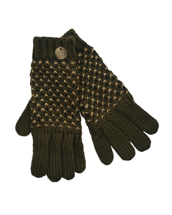 Patrick Francis Ireland Khaki/ Gold Lurex Gloves