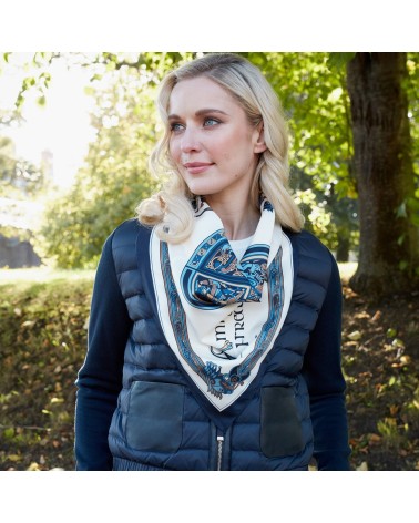 Book of Kells Navy/Blue/ Beige Square Signature Scarf
