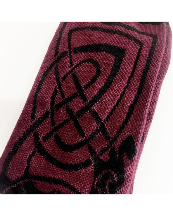Book of Kells Black/ Burgundy Celtic Socks
