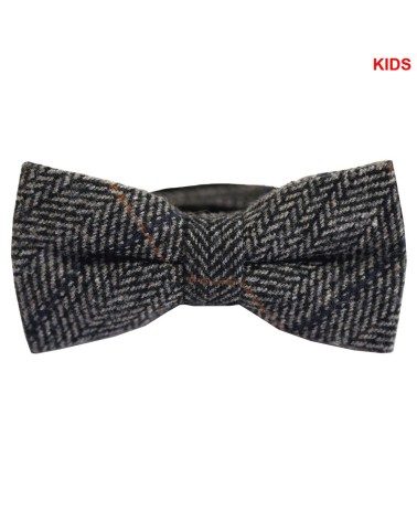 Patrick Francis Kids Grey check Tweed Bow Tie