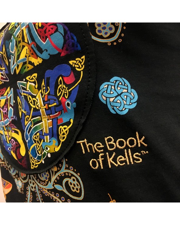 Book of Kells Black/ Multi Celtic Applique Ladies T-shirt