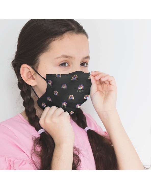 Kids Black Rainbow Barrier Mask (NSAI SWIFT 19 Compliant)