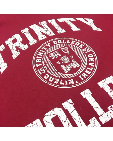 Trinity College Dublin Burgundy/ White Crest T-shirt