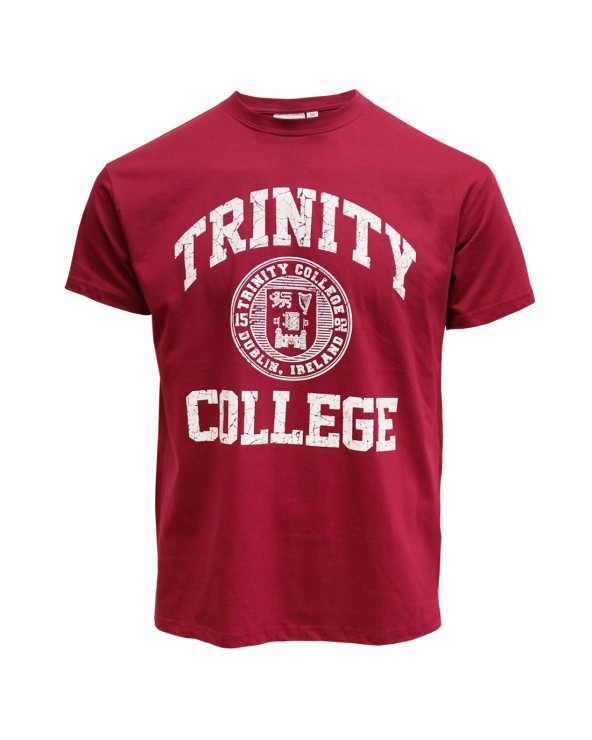 Trinity College Dublin Burgundy/ White Crest T-shirt