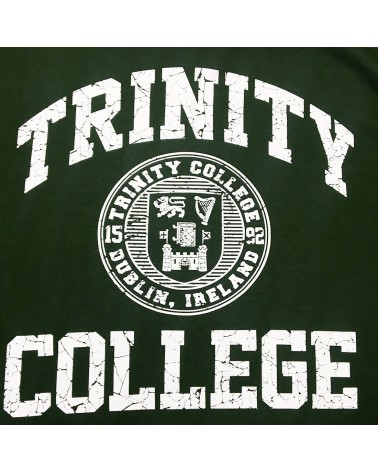 Trinity College Dublin Bottle Green/ White Crest T-shirt
