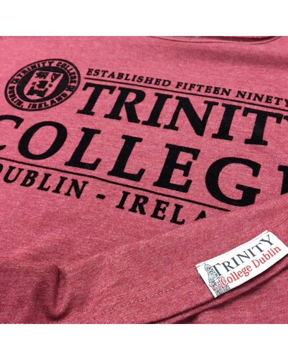 Trinity College Dublin Burgundy Marl Flock T-shirt