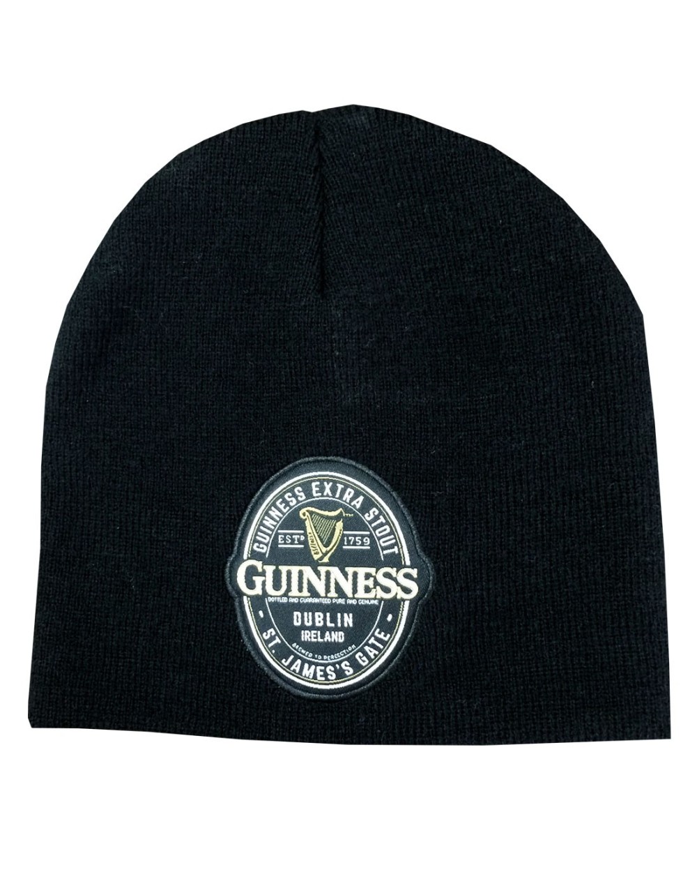 Guinness Black Woven Label Knit Hat