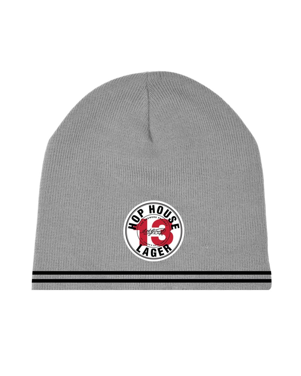 Hop House 13  Grey knit hat with badge