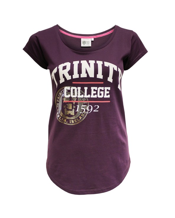 Trinity College Dublin Berry Foil Crest Ladies T-shirt