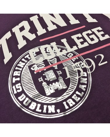 Trinity College Dublin Berry Foil Crest Ladies T-shirt