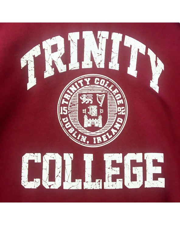 Trinity College Dublin Burgundy/ White Crest Hoodie