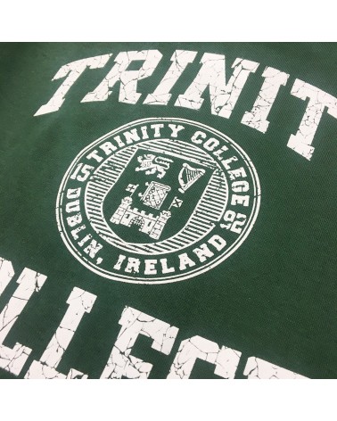 Trinity College Dublin Bottle Green/ White Crest Hoodie