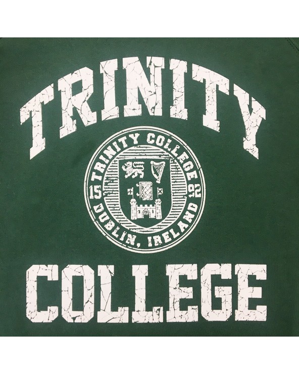 Trinity College Dublin Bottle Green/ White Crest Sweatshirt