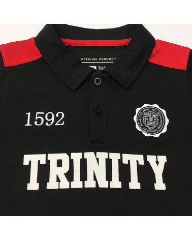 Trinity College Dublin Kids Black/ Red Performance Polo Shirt