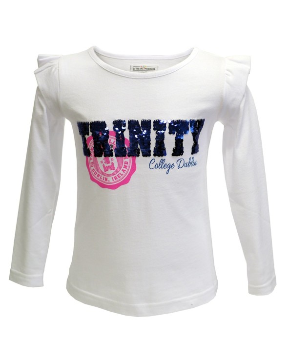 Trinity College Dublin White Sequin Kids Long Sleeve Top