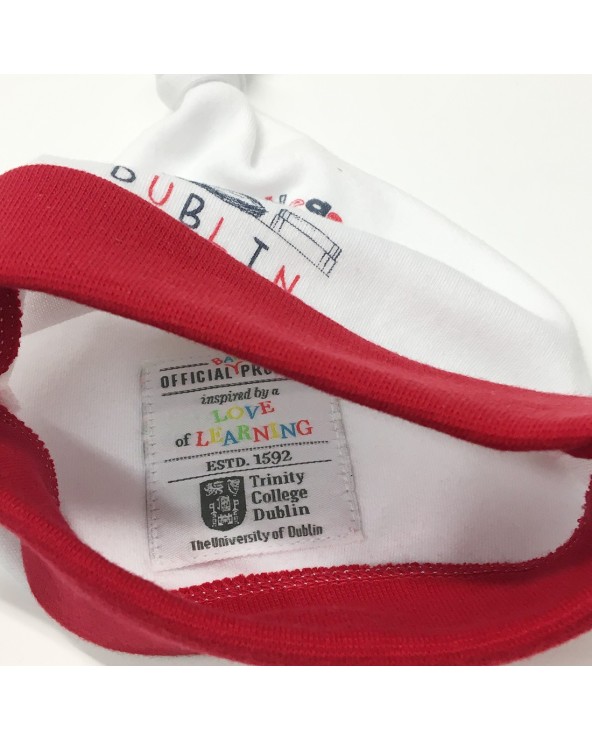 Trinity College Dublin White/ Red Bear Baby Hat