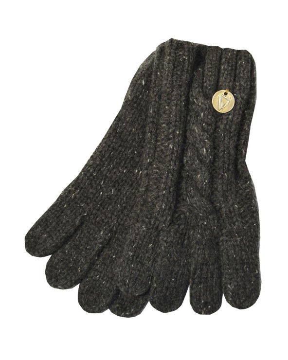 Charcoal Guinness Cable Rib knit Gloves