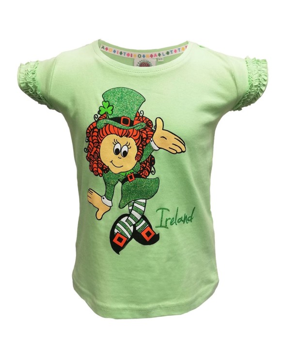 Mint Green Ireland Girl Leprechaun Kids T-shirt
