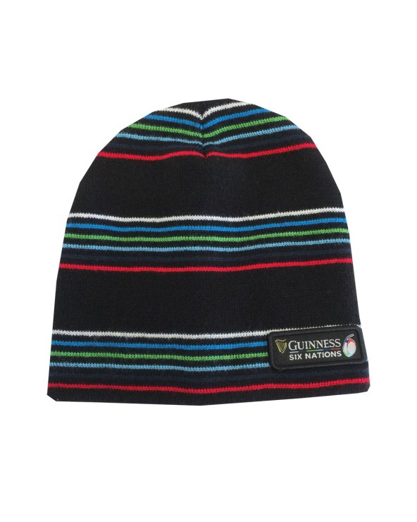 Guinness Black 6 Nations Multi Stripe Knit Hat