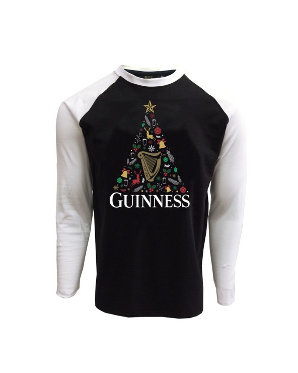 Guinness Black White Long Sleeve Christmas Men's T-shirt