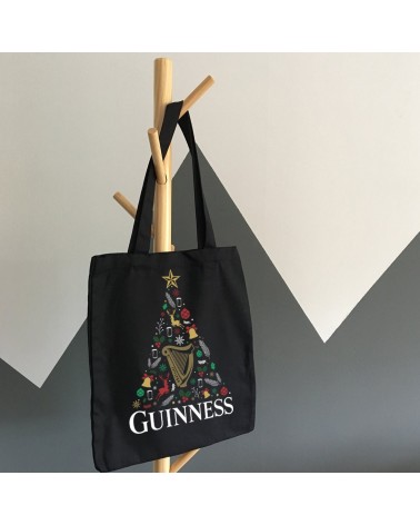 Guinness Black Christmas Tree Tote Bag