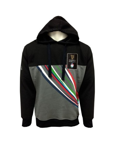 Guinness Six Nations Black and Pewter Woven Patch Hoodie