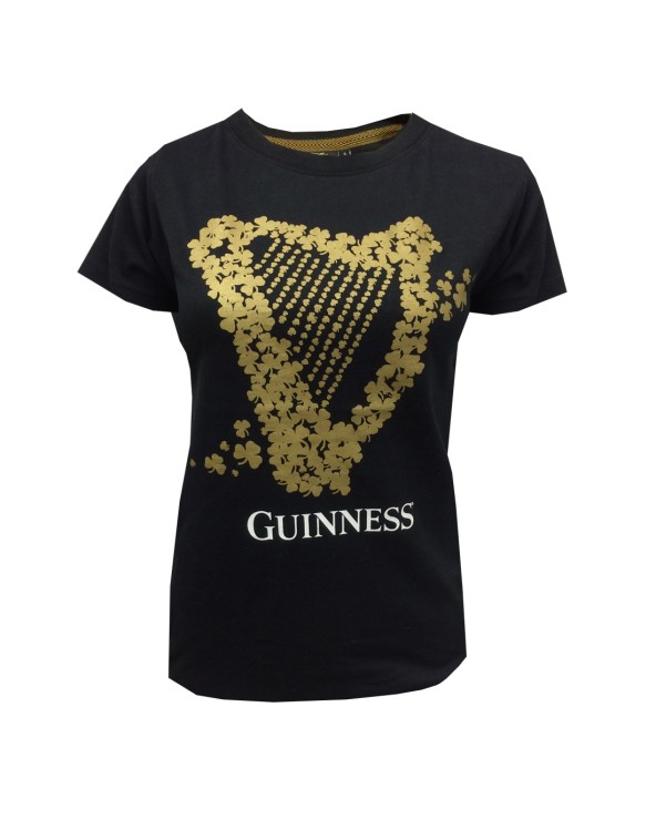 Guinness Harp & Clovers T-shirt in Black
