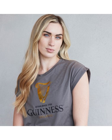 Guinness Foil Harp T-Shirt in Pewter Grey
