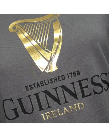 Guinness Foil Harp T-Shirt in Pewter Grey