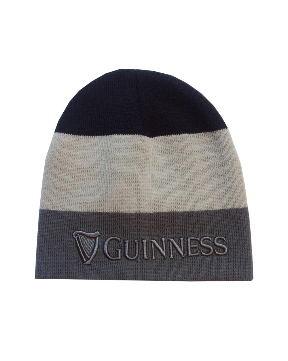 Guinness Striped 3D Embroidered Beanie in Grey