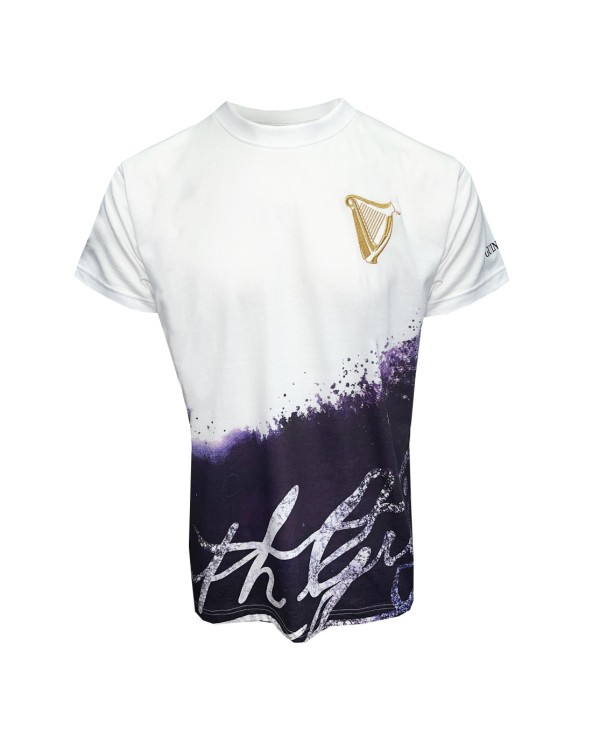Guinness Gradient Harp T-shirt in White & Purple