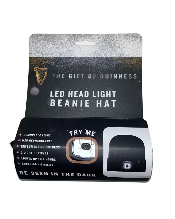 Guinness Led Head Light Beanie in Black